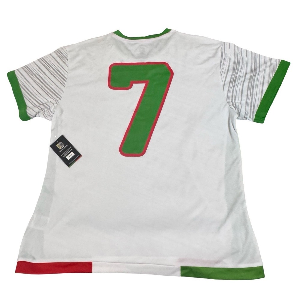 Portugal FPF Soccer Jersey Mens XL White Green Ronaldo 7 Official Licensed NWT - Picture 2 of 4
